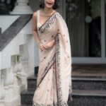Linen Cotton Digital Printed Designer Saree